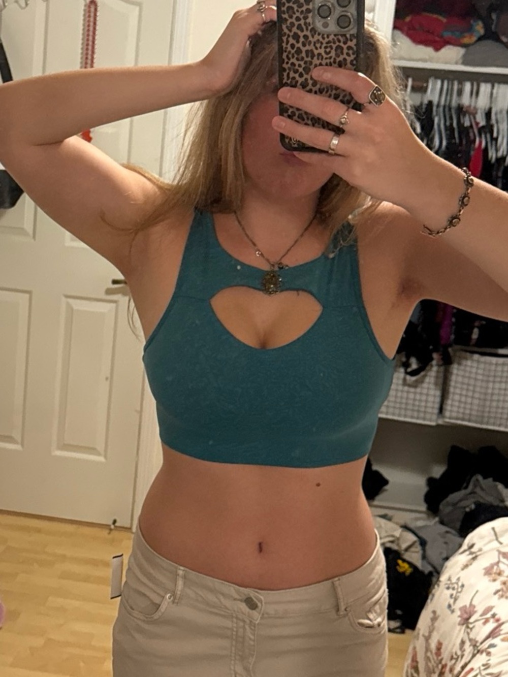 lululemon athletica Teal Heart Cutout Sports Bra